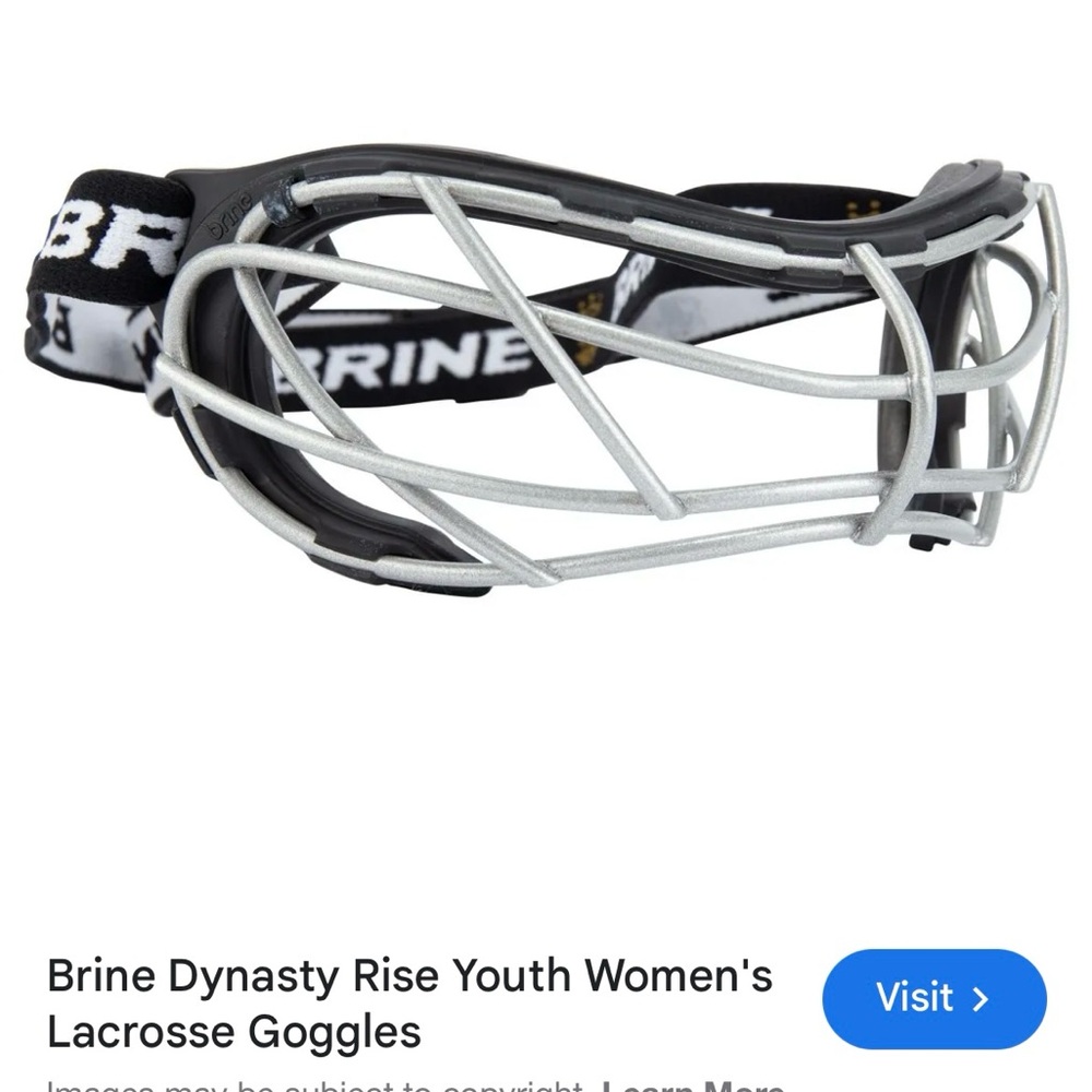 Brine Black Sports Goggles with Cage Design Lacrosse